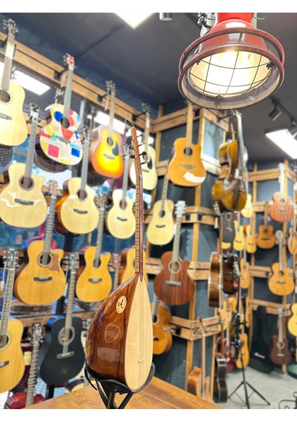 Kısa Sap Tam Profesyonel Oyma Maun Bağlama 41 Tekne
