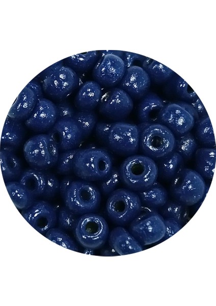 Dökme Cam Kum Boncuk Büyük Boy (6/0) 4 mm - 60 Gram - Koyu Mavi - BNC114