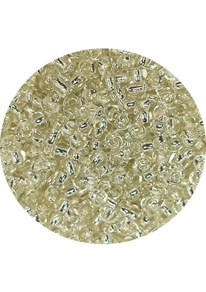 Dökme Cam Kum Boncuk (11/0) 2 mm - 60 Gram - Şeffaf Beyaz - BNC053