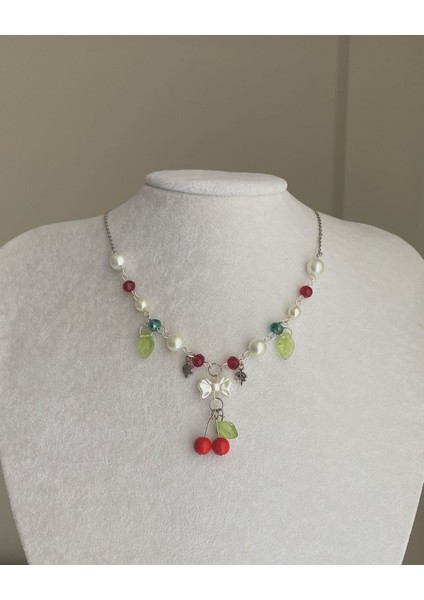 Cherry Lady Y2K Fairycore Tasarım Kolye