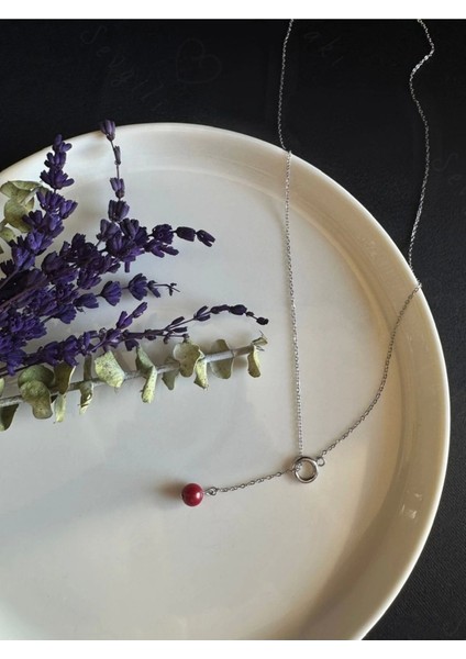 Y Model Mercan Doğal Taşlı Ayarlanabilir Çelik Kolye -Sevgili Takı Koleksiyonu fiyatları