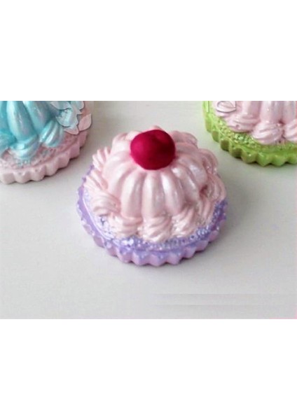4,5cm Krema ve Kiraz dekorlu Cupcake Silikon Kalıp K-362 indirimleri