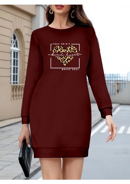 Kadın Uzun Kollu Bisiklet Yaka Desenli Viskon Iki Iplik Bluz