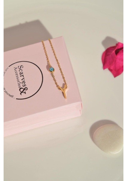 Gold Çelik Harf Kolye Y fiyatları