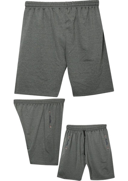 Büyük Beden 110 - 155 Kilo Arası Için Uygun Bedenli Cepleri Nakış Detaylı Likralı Penye Erkek Şortu modelleri