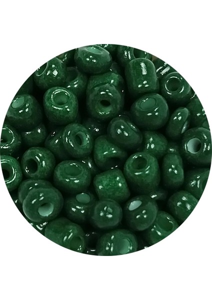 Dökme Cam Kum Boncuk Büyük Boy (6/0) 4 mm - 60 Gram - Koyu Yeşil - BNC140