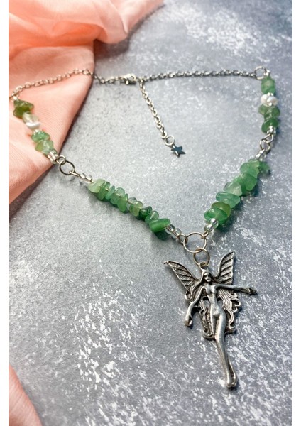 Aventurin Y2K Fairycore Doğal Taş Kolye