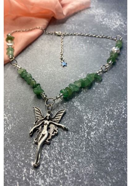 Aventurin Y2K Fairycore Doğal Taş Kolye modelleri