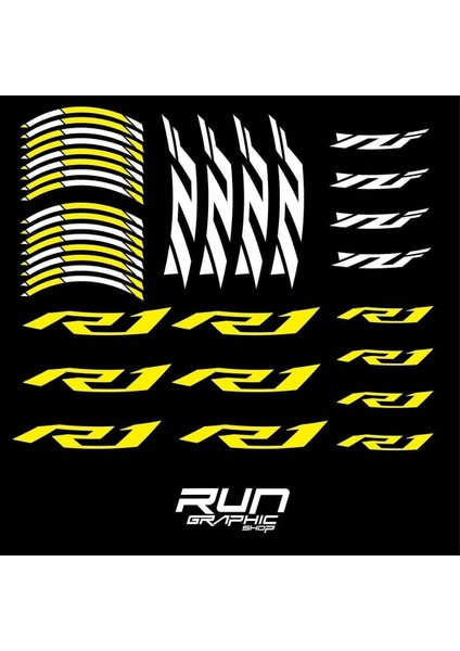 Yamaha Yzf R1 Sarı Jant Şeridi Sticker Uyumlu