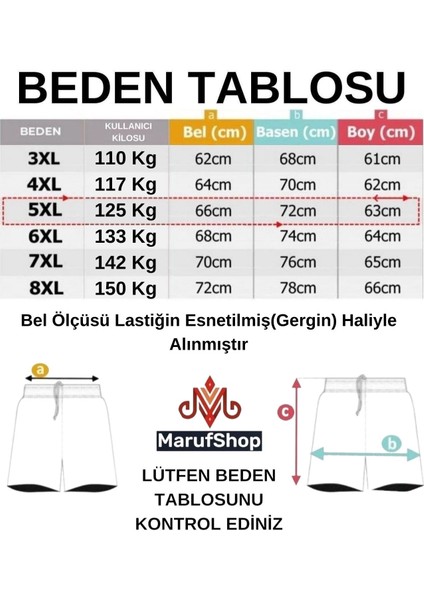 Büyük Beden 110 - 155 Kilo Arası Için Uygun Bedenli Cepleri Nakış Detaylı Likralı Penye Erkek Şortu