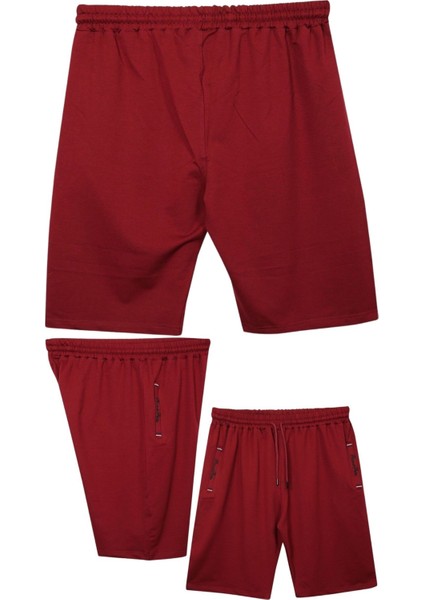 Büyük Beden 110 - 155 Kilo Arası Için Uygun Bedenli Cepleri Nakış Detaylı Likralı Penye Erkek Şortu modelleri