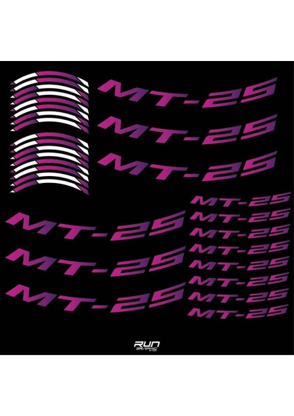 Yamaha MT25 Mor-Pembe Jant Şeridi Sticker