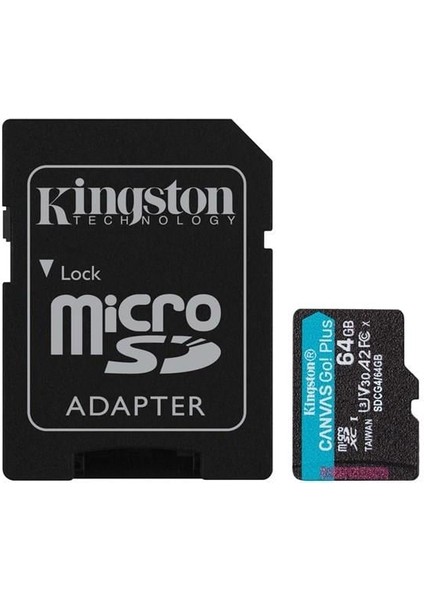 Kıngston 64GB Canvasgo+ SDCG4/64GB Mıcro-Sd Hafıza Kartı