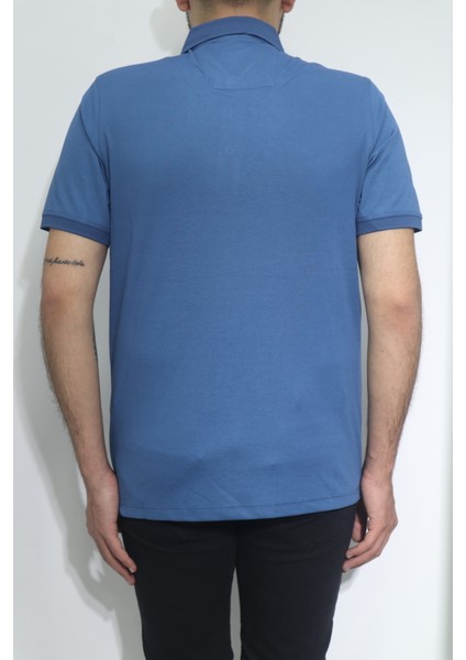 Fistan Store Erkek Desenli Spor Kesim Rahat Kalıp Polo Yaka T-Shirt