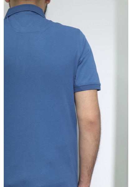 Fistan Store Erkek Desenli Spor Kesim Rahat Kalıp Polo Yaka T-Shirt