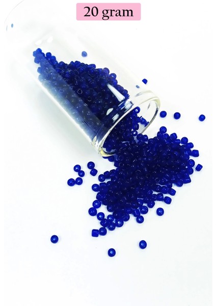 Dökme Cam Kum Boncuk (11/0) 2 mm - 20 Gram - Kral Mavi - BNC001