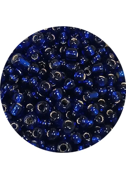 Dökme Cam Kum Boncuk (8/0) 3 mm - 20 Gram - Şeffaf Lacivert - BNC166