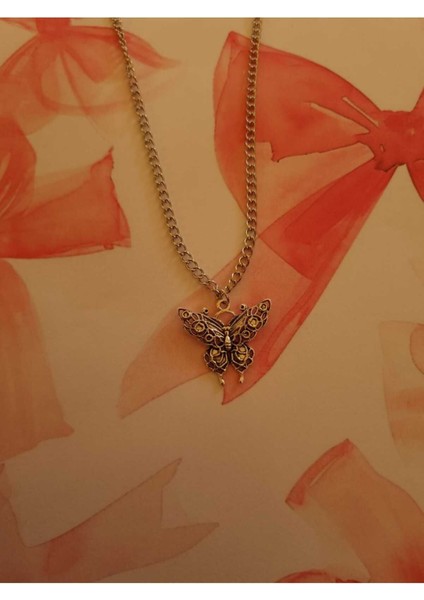 Gotik Kelebek Zincir Kolye Y2K