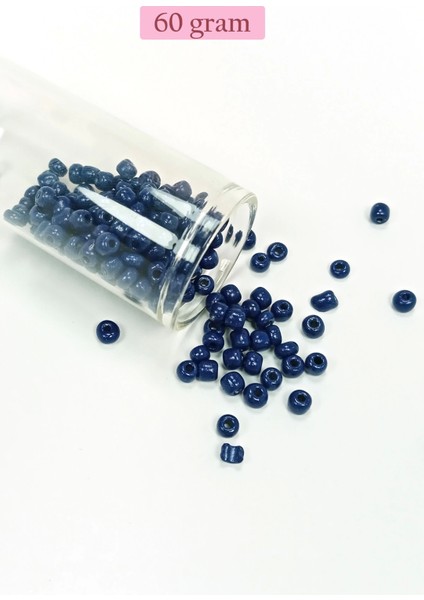Dökme Cam Kum Boncuk Büyük Boy (6/0) 4 mm - 60 Gram - Lacivert - BNC134