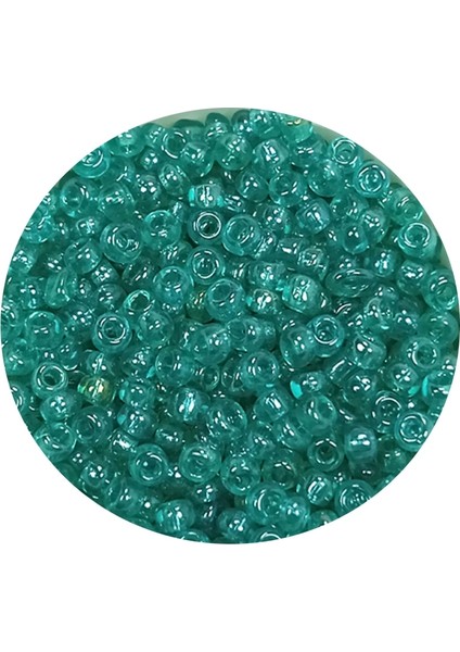 Dökme Cam Kum Boncuk (11/0) 2 mm - 20 Gram - Şeffaf Yeşil - BNC014