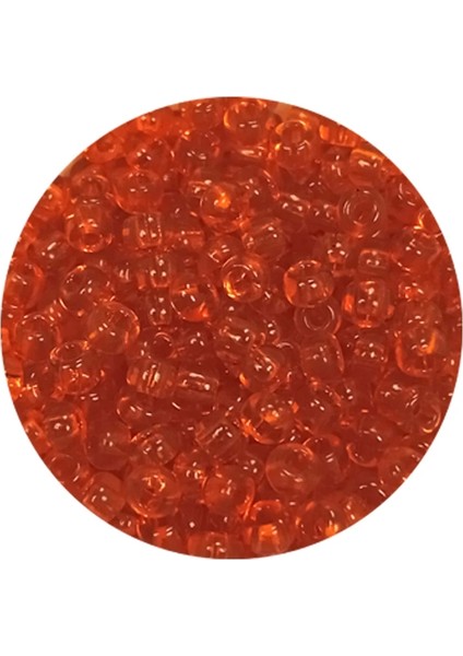 Dökme Cam Kum Boncuk (8/0) 3 mm - 60 Gram - Şeffaf Turuncu - BNC206