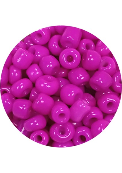 Dökme Cam Kum Boncuk Büyük Boy (6/0) 4 mm - 20 Gram - Fuşya - BNC099