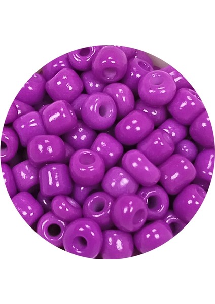 Dökme Cam Kum Boncuk Büyük Boy (6/0) 4 mm - 60 Gram - Koyu Eflatun - BNC123