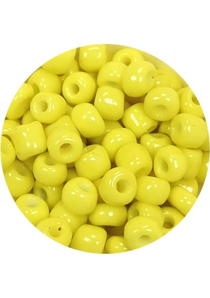 Dökme Cam Kum Boncuk Büyük Boy (6/0) 4 mm - 20 Gram - Sarı - BNC090