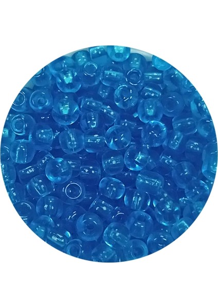 Dökme Cam Kum Boncuk (8/0) 3 mm - 20 Gram - Şeffaf Deniz Mavi - BNC180