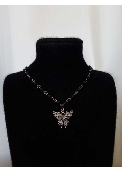 Dark Butterfly Kolye Gothic Bohem Y2K