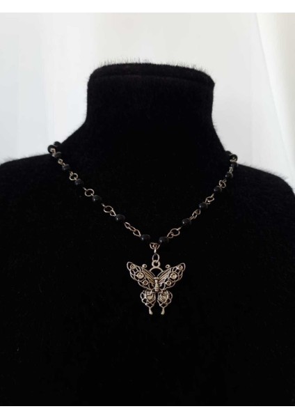 Dark Butterfly Kolye Gothic Bohem Y2K