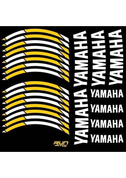 Yamaha Sarı Jant Şeridi Sticker Uyumlu