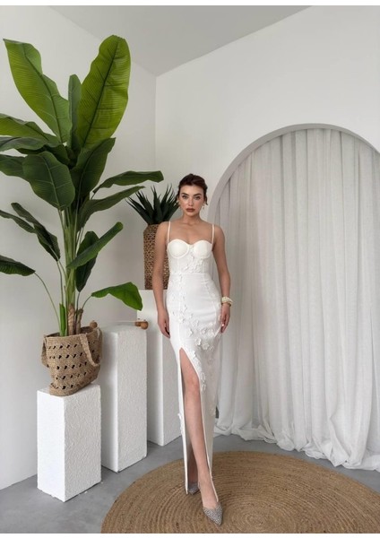 Stor Gül Detaylı Elbise