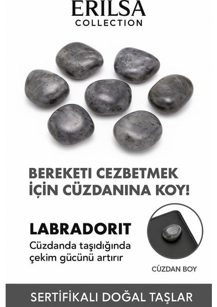 Sertifikalı Cüzdan Boy Yansımalı Labradorit Taşı – Spekrolit Güçlü Sezgi ve Koruma Hissi Sağlar