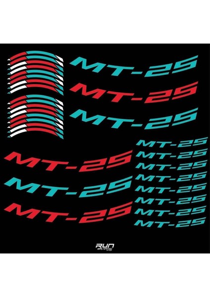 Yamaha MT25 Su Yeşili Jant Şeridi Sticker