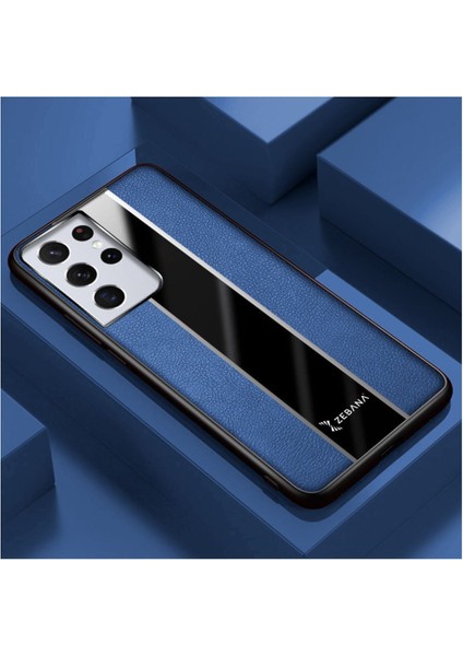 Samsung Galaxy S24 Ultra Uyumlu Kılıf Zebana Premium Deri Kılıf Mavi fiyatları
