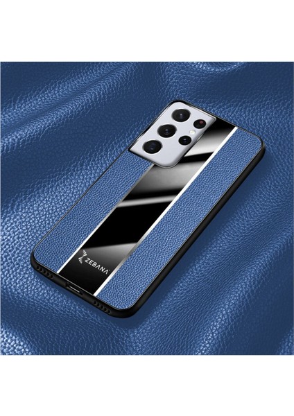 Samsung Galaxy S24 Ultra Uyumlu Kılıf Zebana Premium Deri Kılıf Mavi fırsatları