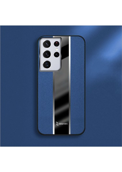 Samsung Galaxy S24 Ultra Uyumlu Kılıf Zebana Premium Deri Kılıf Mavi indirimleri