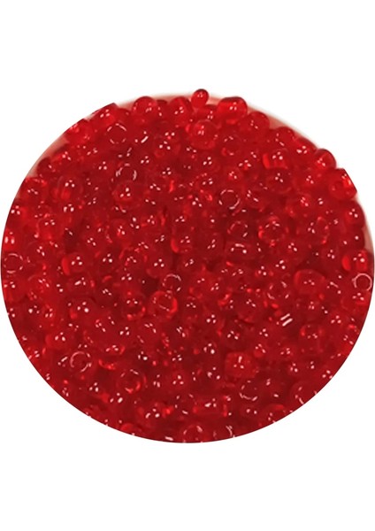 Dökme Cam Kum Boncuk (11/0) 2 mm - 20 Gram - Şeffaf Kırmızı - BNC021