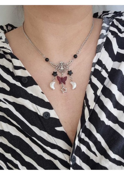 Vintage Bohem Gothic Halloween Kolye Y2K