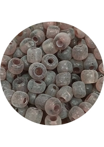 Dökme Cam Kum Boncuk Büyük Boy (6/0) 4 mm - 20 Gram - Şeffaf Gri - BNC105