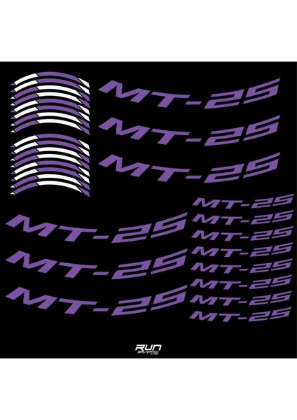 Yamaha MT25 Uyumlu Mor Jant Şeridi Sticker
