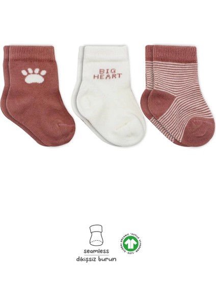 3'lü Penye Soket Çorap BS10110 Pudra