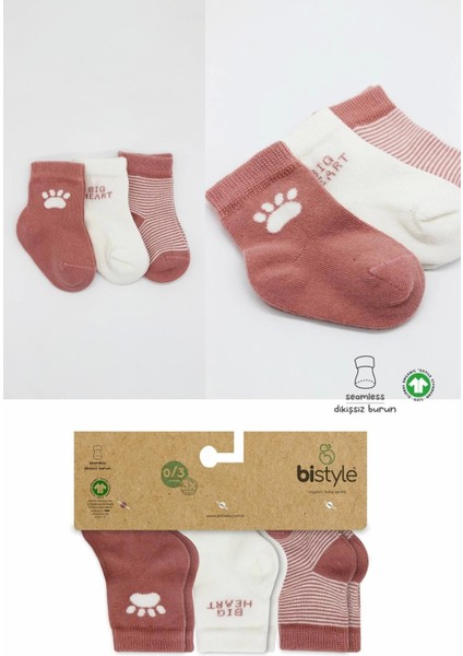 3'lü Penye Soket Çorap BS10110 Pudra indirimleri