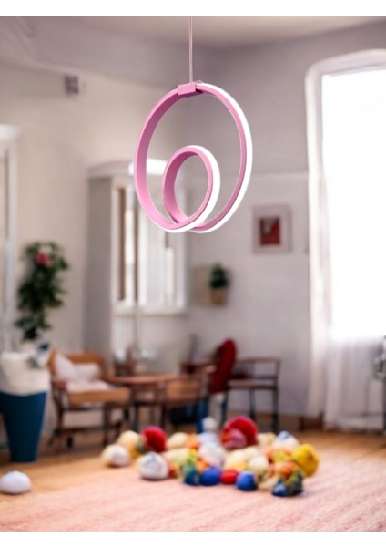 Jojo Çocuk ve Bebek Odası Için Pembe Kasa Beyaz LED Işıklı Avize fiyatları