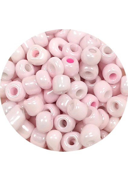 Dökme Cam Kum Boncuk Büyük Boy (6/0) 4 mm - 20 Gram - Toz Pembe - BNC077