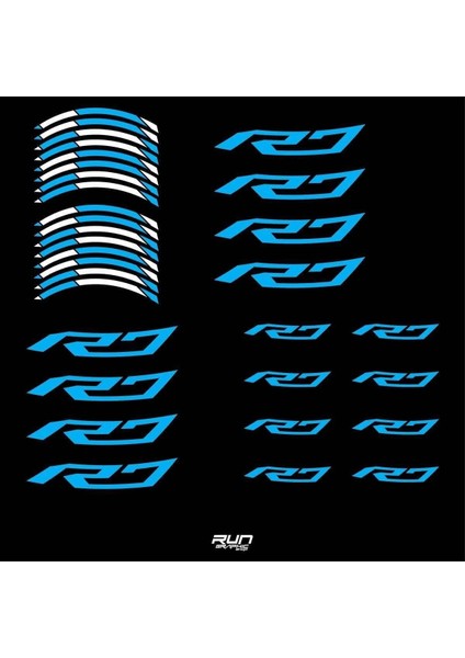 Yamaha Yzf R7 Uyumlu Mavi Jant Şeridi Sticker