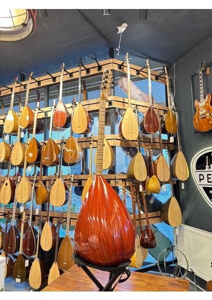 Kısa Sap Tam Profesyonel Gitar Burgulu Paduk Bağlama 40 Tekne Jak Girişli