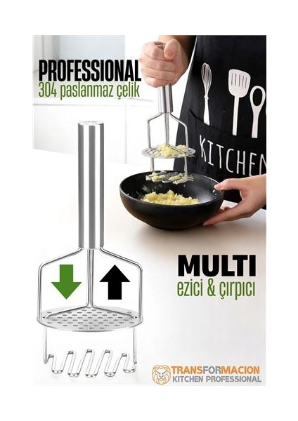 Modacar Patates Ezici Profesyonel 304 Paslanmaz Çelik Sıkıştırmalı Yüksek Basınca Dayanıklı