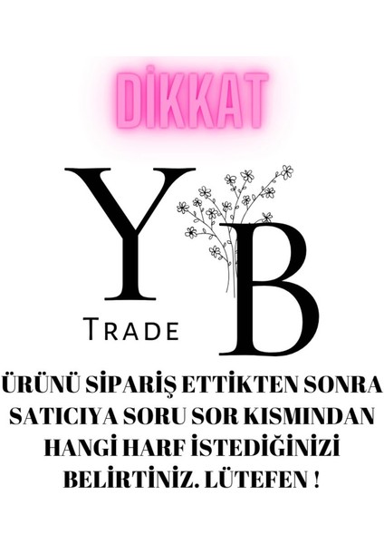 Altın Kaplama Kolye Ucu ve Bileklik Eklentisi Harf Tek Başına Alınamaz Tek Harftir